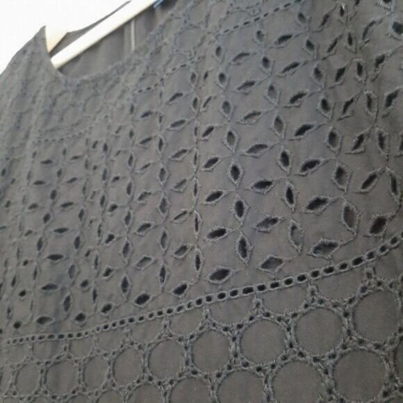 OLD NAVY 100% Cotton Medallion Eyelet Sleeveless Mini Summer Dress Black Sz XS - Picture 5 of 10